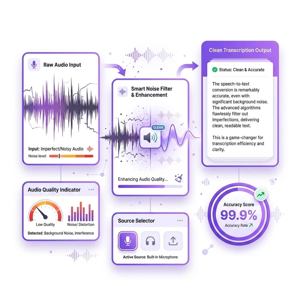 Accurate Transcription Even Without Perfect Audio